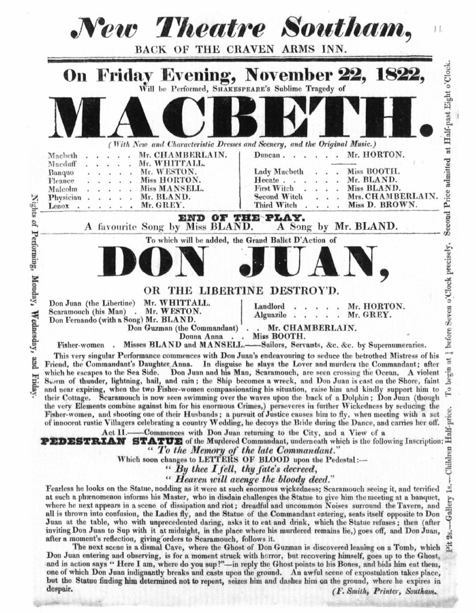 1822 Playbill